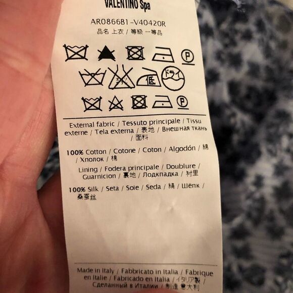 Red Valentino Blue Floral Ruffle Blouse NWT - Picture 6 of 6